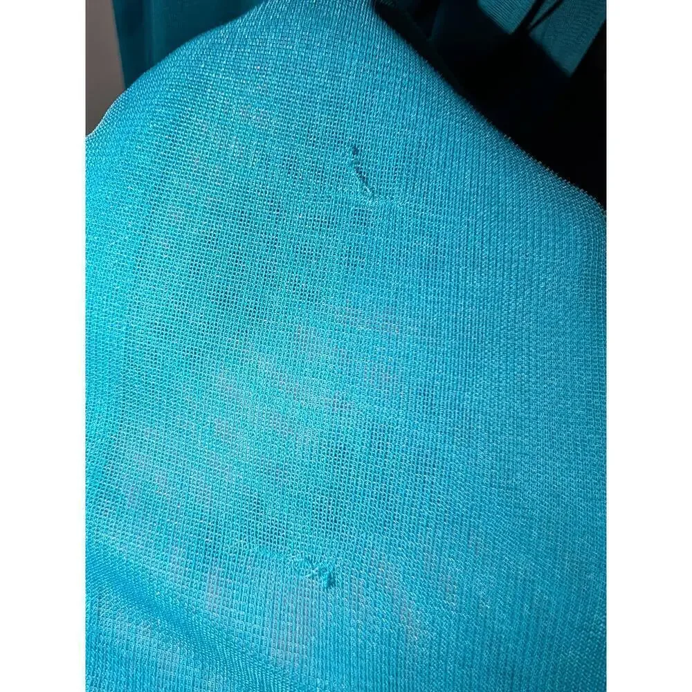 City Studio Dress Womens Size 1 Teal Maxi Gown Beaded Neck Empire Waist - Picture 4 of 5